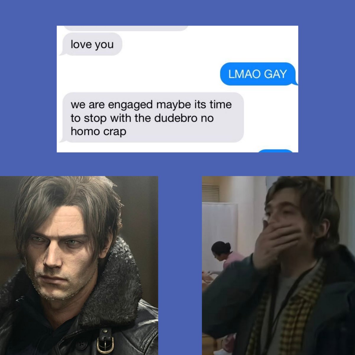MOOFF1NN's tweet photo. Chats #bryeon 'cause i'm boring 🥺

#ResidentEvilㅤ  #bryan #leonkennedy https://t.co/MMKbuQJQig