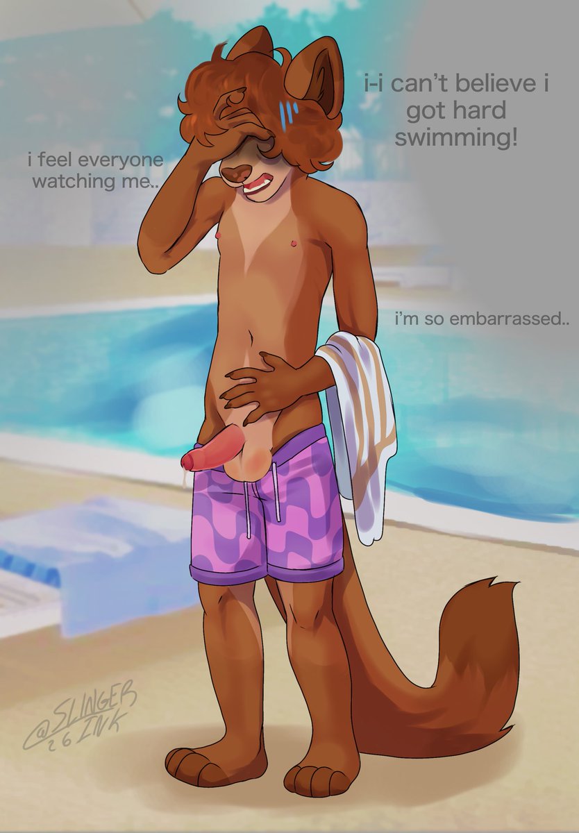 slingerinks's tweet photo. kinktober: day 2, embarrassment 

went for a quick swim and.. https://t.co/mIfuz2nYhR