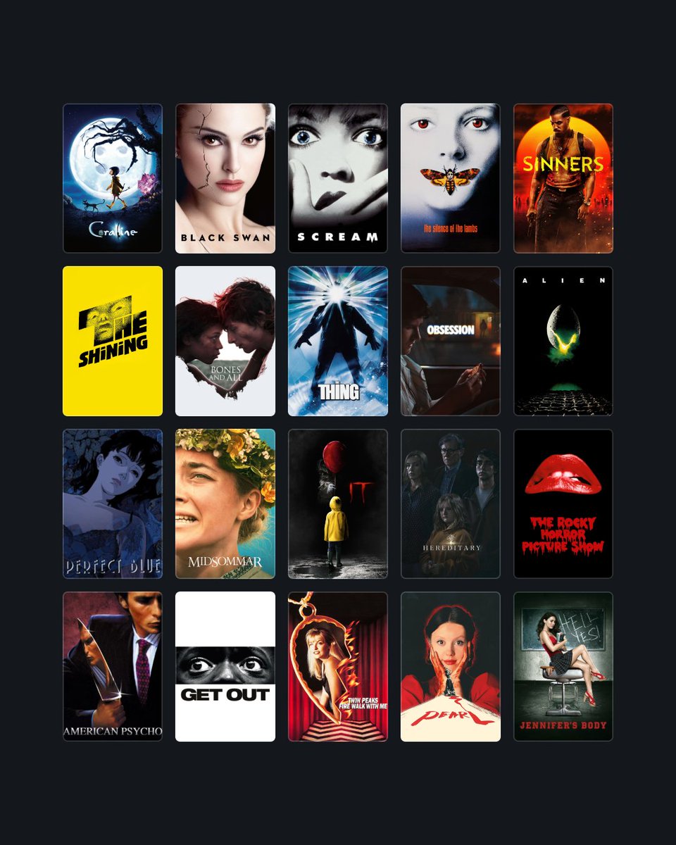 letterboxd's tweet photo. Letterboxd’s Top 250 Horror Films with the Most Fans 😱

View the full list here: https://t.co/ZXfwAXdKO4. As of September 23, 2026. https://t.co/vwFgQhzzXq
