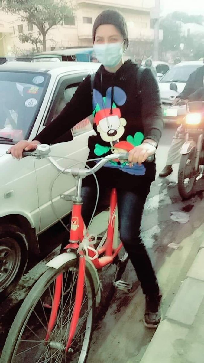 SaminaKAnsari's tweet photo. Old memory. Used to be this a happy young that having a cycle was all my range rover. 

#cyclegirl https://t.co/B2LhHgFJwD