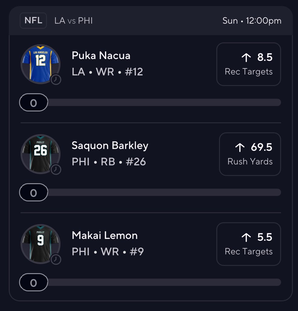 ballhoglocks's tweet photo. EAGLES VS RAMS 3 LEG 5X 🦅🐏

Puka back from silent suspension 🤫
Barkley and Lemon will see increased usage with Devonta Smith and Goedert out https://t.co/Avr2hu4G0b