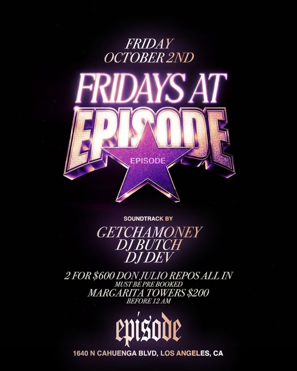 WorldwidePres's tweet photo. π΄ YOUR WEEKEND BELONGS TO THE JUNGLE.
πΏβ¨
ποΈ FREE RSVP Before 11PM
π₯ 2-for-2 deals
πΎ 30%β50% OFF Bottle Service
π TICKETS & TABLES: https://t.co/rHo7EHRXTN
#JungleHollywood #HollywoodNightlife #L
AWeekend #AfrobeatsLA #LANightlife https://t.co/UpE5arMoIb