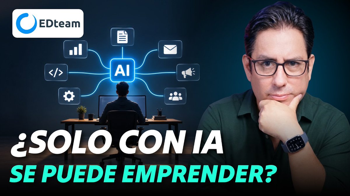 edteamlat's tweet photo. ¡Nuevo video en EDteam! ¿Es posible crear una empresa de una sola persona usando inteligencia artificial?

Porque internet está lleno de gurús que te cuentan cómo crear tu propia empresa con IA en solo 30 minutos y luego cómo poner a agentes a gestionarla mientras ellos se toman una cervecita en la playa y se convierten en millonarios.

¿Pero es esto verdad? Porque cuando entras a ver sus videos hacen una página web con un prompt bastante básico y luego configuran un par de automatizaciones y eso es todo. Pero yo creo que una empresa es un poquito más que eso, ¿cierto?

Sin embargo, independientemente de los vendehumo, olvidémonos de ellos. La pregunta sigue allí: ¿es posible o no crear una empresa de una sola persona usando inteligencia artificial? Y la respuesta es que sí, rotundamente y sin lugar a dudas es completamente posible. Y no solo eso, sino con mínimo o cero capital.

Y en este video te voy a enseñar cómo. Porque estás en EDteam y tú sabes que en español nadie explica mejor.

Mira el video completo aquí: https://t.co/22vl3k90OS