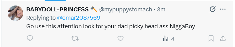 omar2087569's tweet photo. Your a fucking retard having to block me which means you werent gonna handle my roasts ofc u werent u fucking nigger soft ahh girl you weird as shit you sell ur feet body for money u fucking weird piece of shit look for my daddy when your daddy fucking disowned waste of sperm https://t.co/7keOIJZd5Y