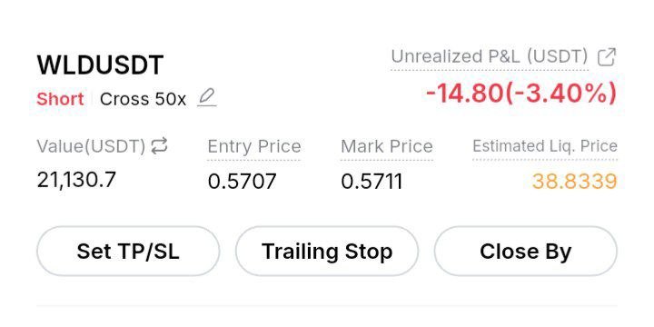 Official_Randy3's tweet photo. 🔴 SHORT $WLD/USDT | Cross 50X

✅ Entry: MARKET PRICE 

🎯 TP: 0.4812

🛑 SL: 0.6016

Apply Proper Risk Management

$BTC $ETH #Crypto #Altcoins #trading #tradingsignal #Memecoins #investing

𝗝𝗼𝗶𝗻 𝗢𝘂𝗿 𝗖𝗼𝗺𝗺𝘂𝗻𝗶𝘁𝘆 👇🏾
     https://t.co/pRv6u9vLQ3 https://t.co/NwT6wkyabt