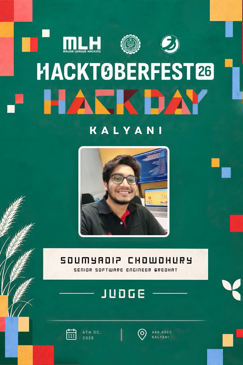 DC_KGEC's tweet photo. The rest of the panel is bringing product, AI &amp; entrepreneurship to the table

👨‍💻 Raihan Khan — Head of Product &amp; AI, Graphics Labs (YC ’26)
🧠 Sujal Shaw — Founder &amp; Director, Crafty Edge Solutions
👨‍💻 Soumyadip Chowdhury — Senior SWE, Red Hat

Now it’s your turn to impress them https://t.co/CjpKvOoyMk