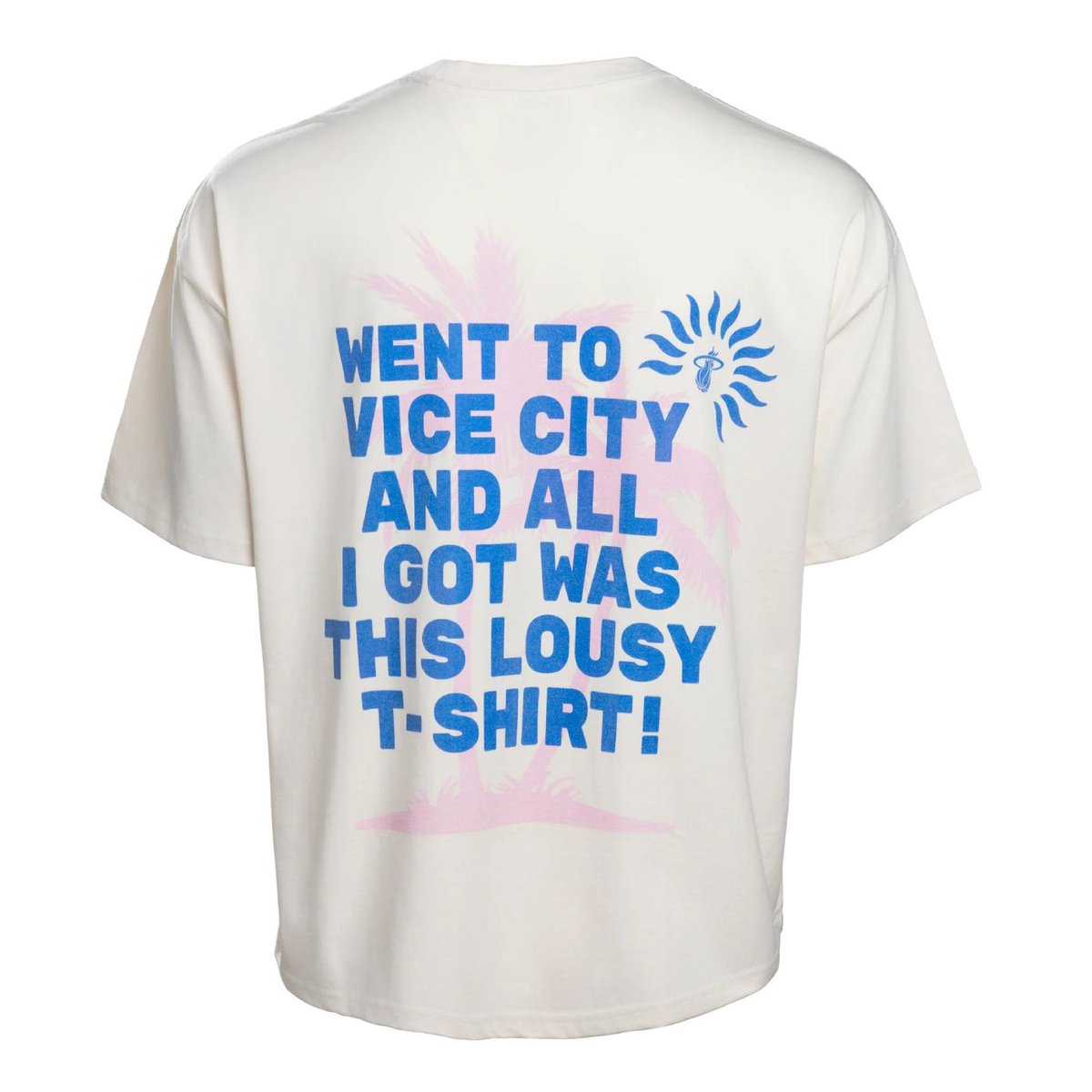 Dexerto's tweet photo. GTA fans can now buy a real-life version of Vice City's 100% completion T-shirt

It pays homage to Tommy Vercetti's iconic "I completed Vice City and all I got was this lousy T-shirt" outfit https://t.co/3fCkTZmpw2
