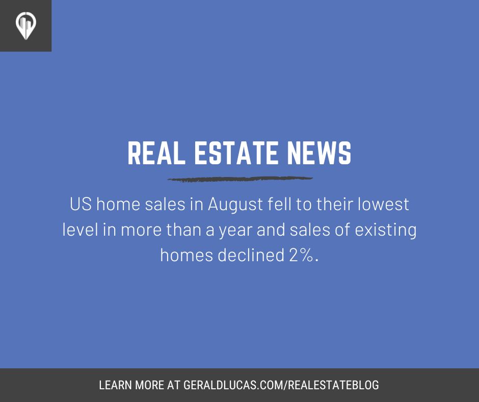 PerformancePrty's tweet photo. #RealEstate News: US home sales in August fell to their lowest level in more than a year, and sales of existing homes declined 2%. Learn more at https://t.co/fpx7Wdt3Ss https://t.co/A44woOPNLH