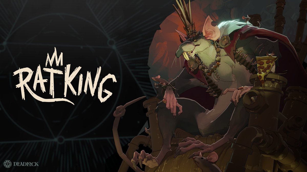 gabefollower's tweet photo. First look at the new Deadlock hero - The Rat King

Out of the sewers and into the streets, the rightful King of the Rats is here at last. Rodent-hating citizens of Manhattan won't be prepared to see his Scrap Grenade bouncing down Broadway, nor for his Swarm of Rats biting at their heels. By donning his Royal Pestments, the Rat King shakes off incoming damage, allowing him to bravely lead the charge into battle. His loyal subjects will feel awed and inspired when they see the great Banner of Rattania waving in the middle of combat, and those who oppose him will rue the day they ever thought they could overthrow the king. - "Oh the rats are taking over, baby!"