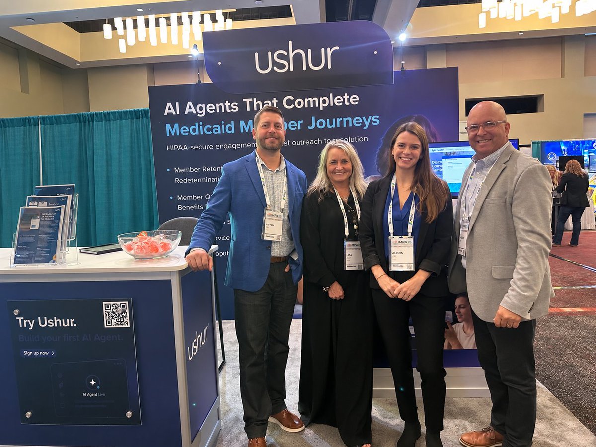 ushurInc's tweet photo. That’s a wrap on #MHPA26! Thanks for connecting with Ushur. Explore how #AIagents expand self-service, personalize support, &amp; complete #Medicaid member journeys across digital and voice: https://t.co/vdJyaSrMfj #MHPA #medicaidredetermination #MemberEngagement #CX #healthtech #AI https://t.co/Tlpfw2apVK