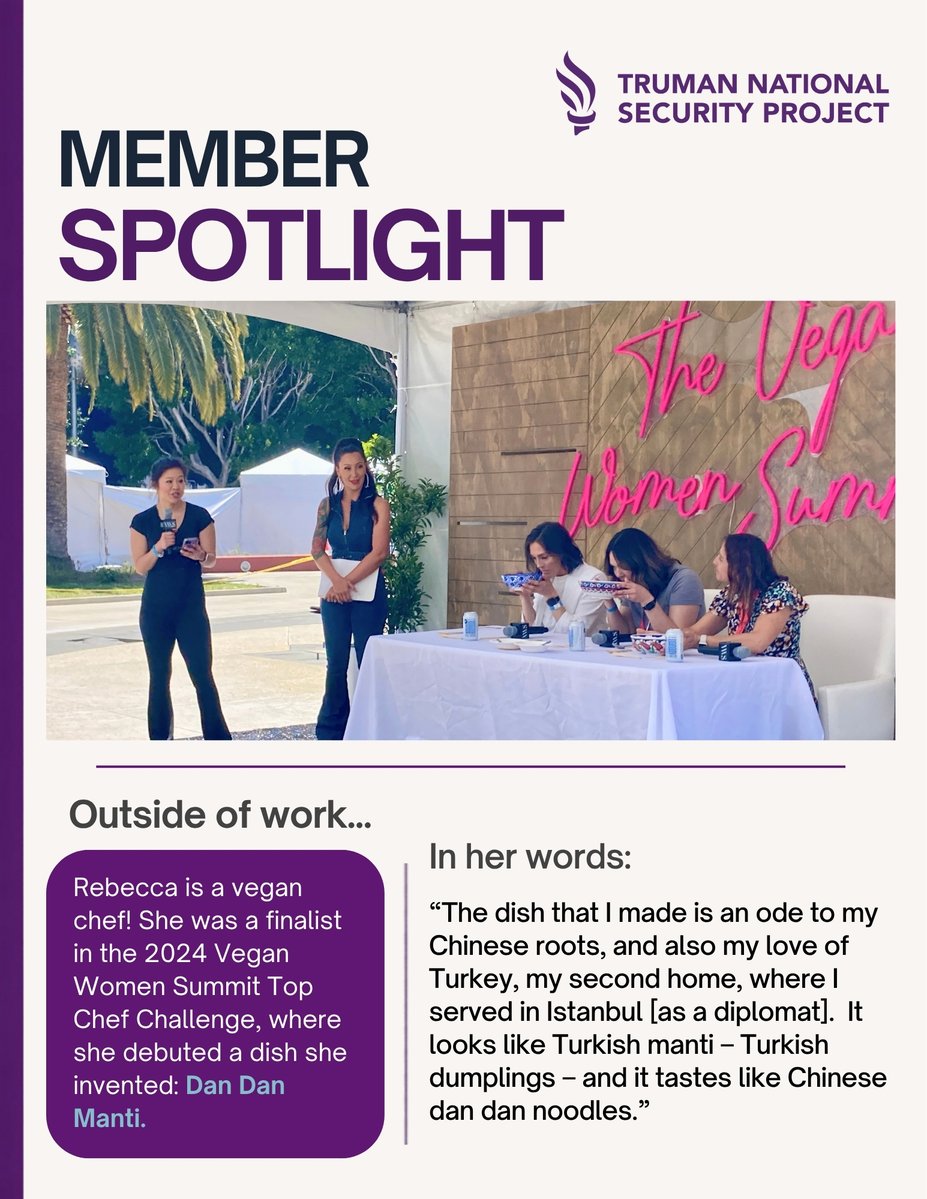 TrumanProject's tweet photo. Meet Rebecca Yang: a #tech leader, former #diplomat, and award-winning vegan chef. ✨
Rebecca kicks off our new Truman Member Spotlight series, introducing the people that make our community what it is.
Swipe to get to know Rebecca &amp; follow us to meet more Trumans. https://t.co/2DSap3Ld6d