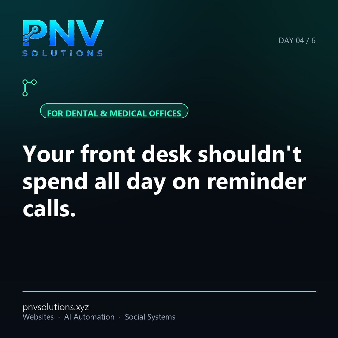 PNV_Solutions's tweet photo. Your front desk shouldn't spend all day on reminder calls. Automated reminders + online appointment requests = fewer no-shows, calmer phones. First Month Free. https://t.co/jnka57X3eP #PNVSolutions #NewMexicoBusiness https://t.co/MtSSKfdQ4C