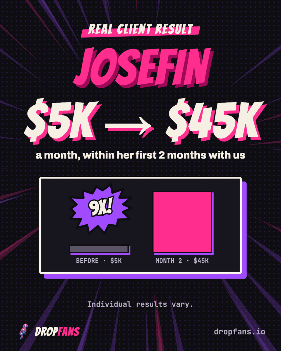 dropfanshq's tweet photo. she made the content. we handled everything else.

$5k → $45k a month in 2 months. (results vary) https://t.co/SXEXgMwicx