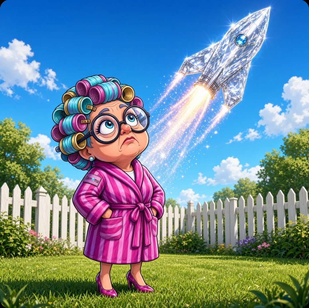 GemMaToken's tweet photo. Someone told GemMa the moon was too far.

So she got a rocket.

Problem solved.

$GEMMA 🚀💎 https://t.co/doUXjAwJfp