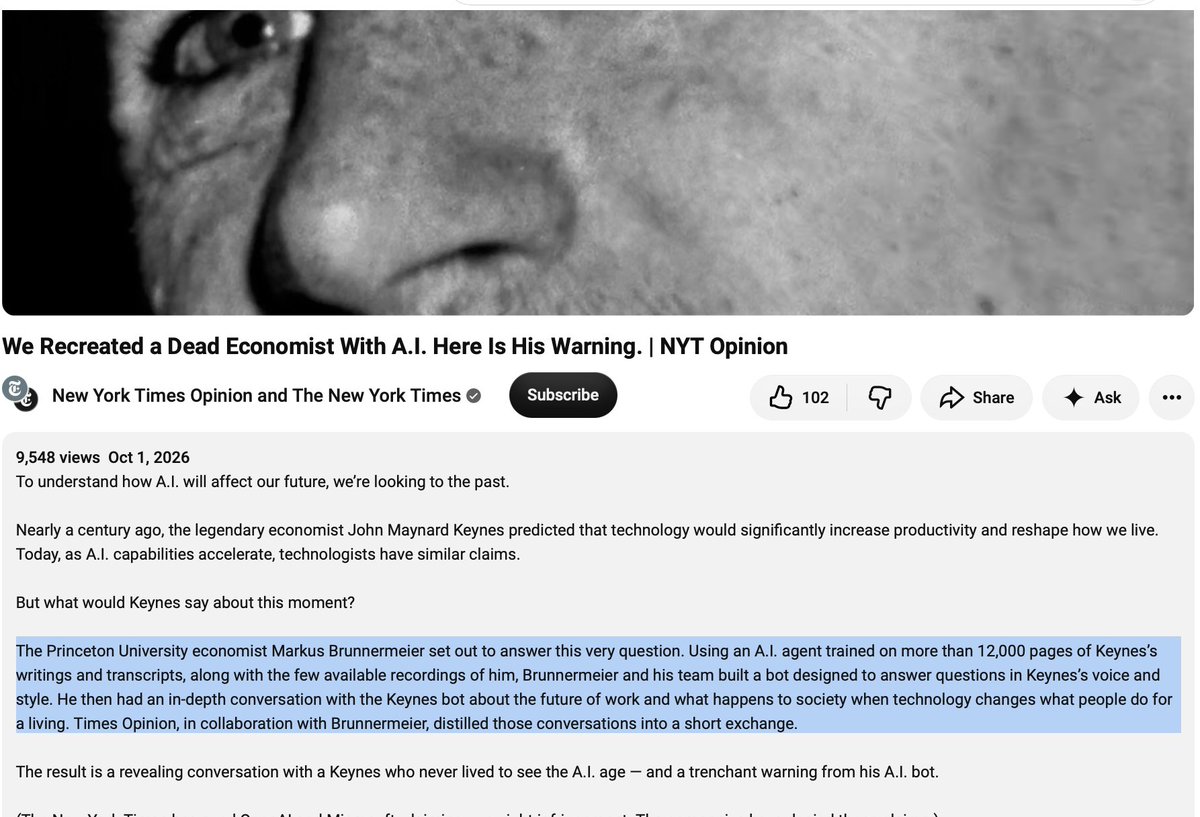emilyjashinsky's tweet photo. It sounds like I'm making this up but the New York Times has actually summoned the virtual ghost of John Maynard Keynes https://t.co/hAJJPJL0dn