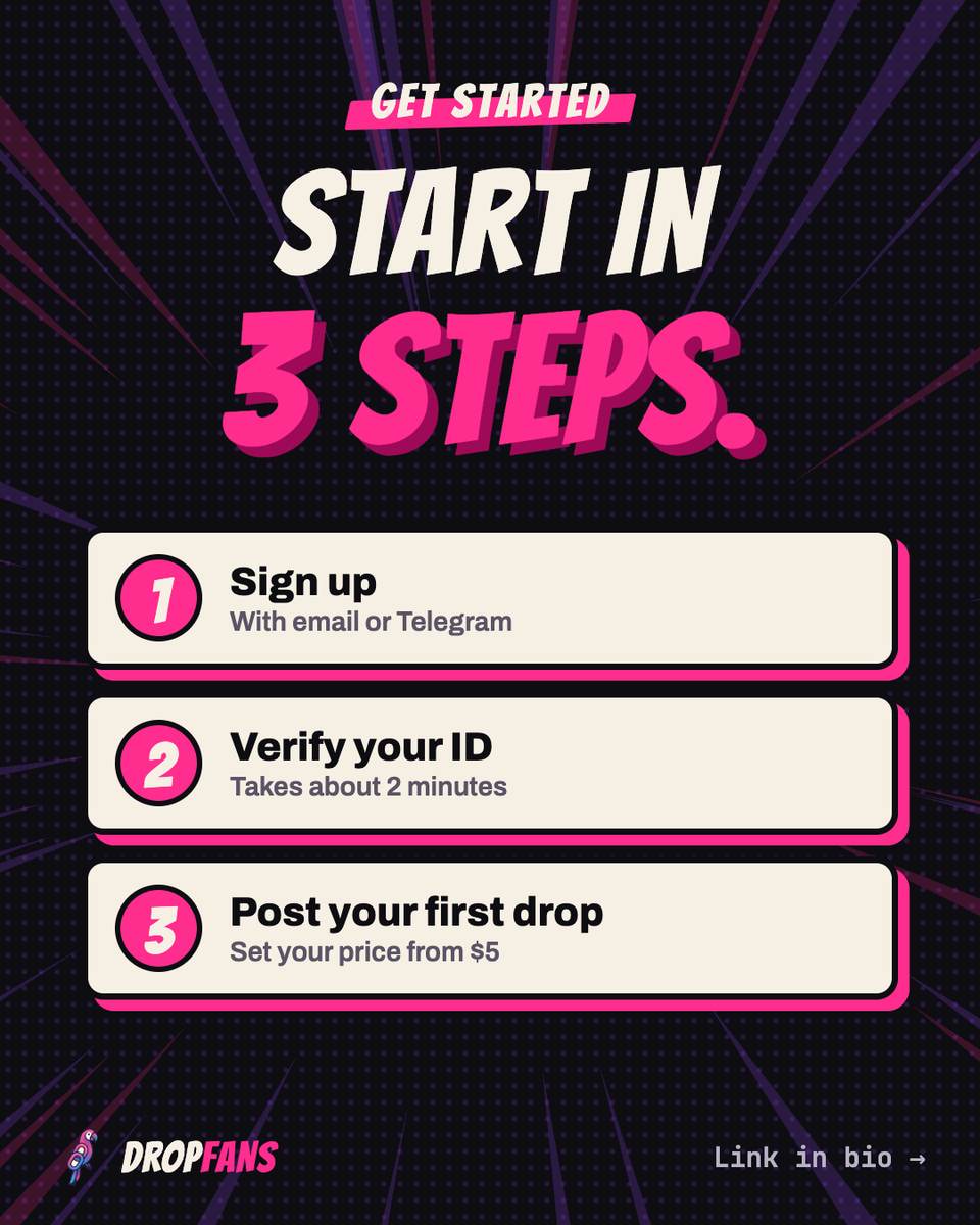 dropfanshq's tweet photo. 3 steps between you and your first sale:

sign up. verify your ID (about 2 minutes). post a drop.

that's it. https://t.co/61t1audbKv