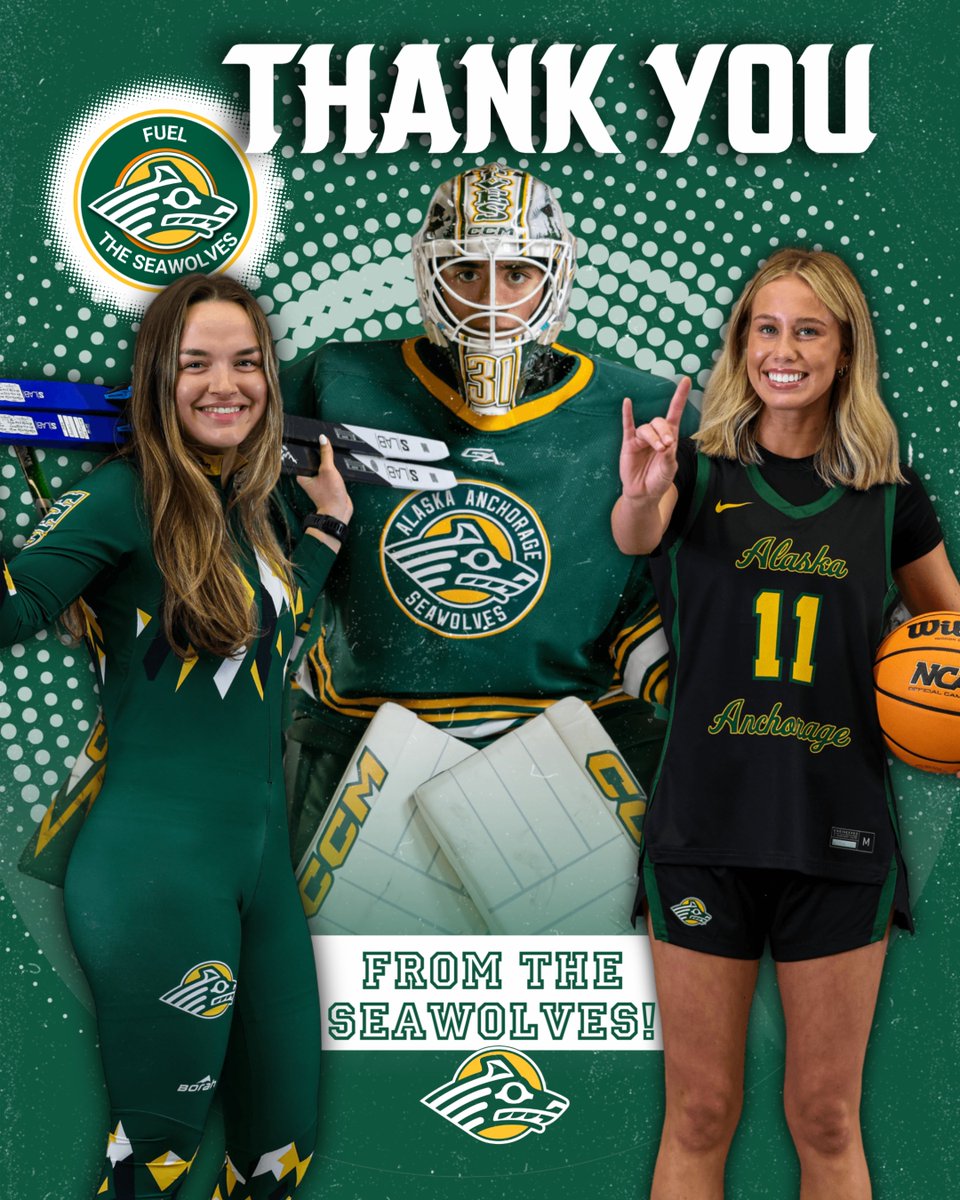 UAASeawolves's tweet photo. Thanks to Seawolf Nation for the amazing outpouring of support! Your generosity helped us raise over $38K this week to help improve the student-athlete experience for our Seawolves.
@uaanchorage @uaambb @uaahky @UAAWBB @UAAXCTF @UAASkiing @GymnasticsUaa @UAAVolleyball https://t.co/3j7lZcTkse