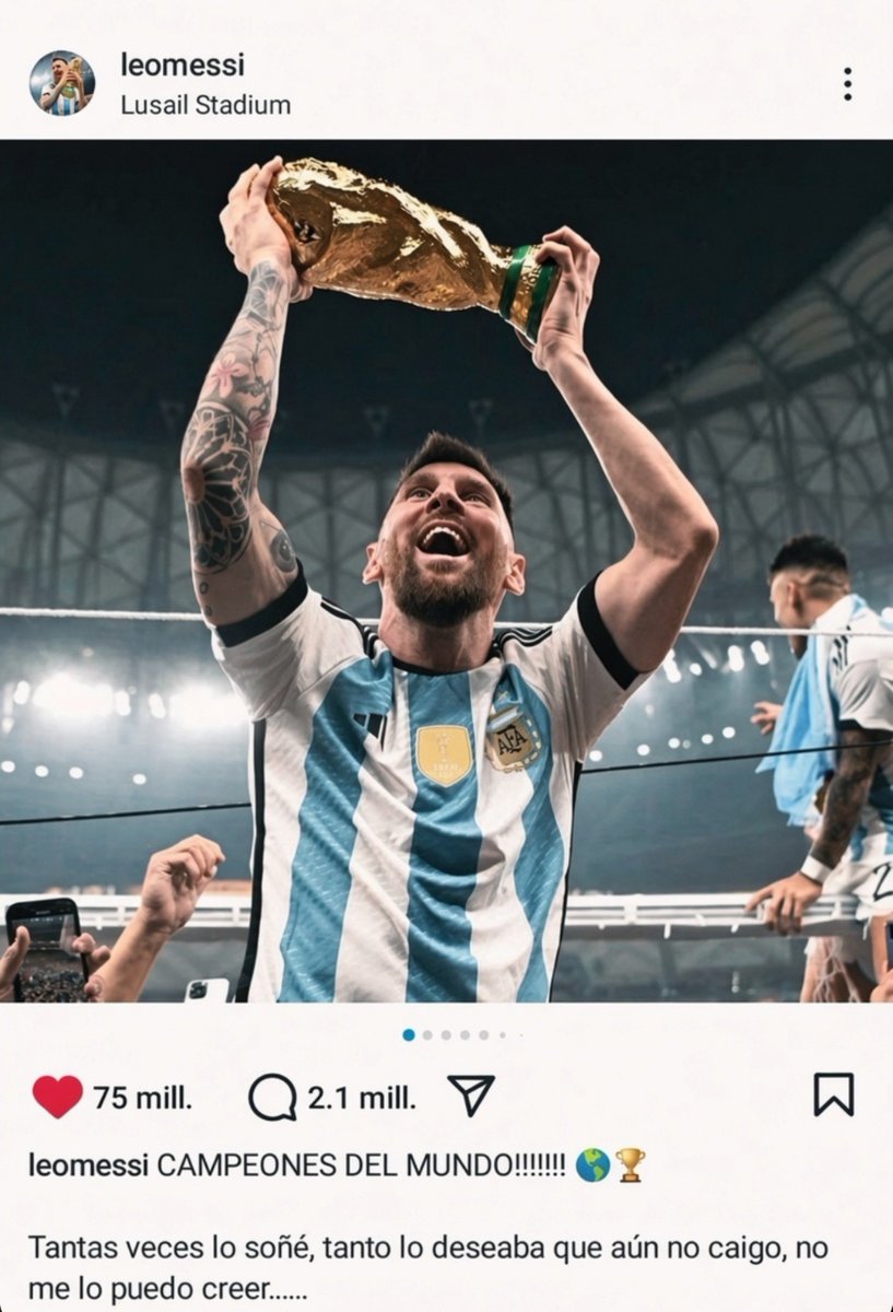 MessiLeoBrasil_'s tweet photo. A publicação mais curtida da história do Instagram. 75 MILHÕES. https://t.co/PXtkB04pvs