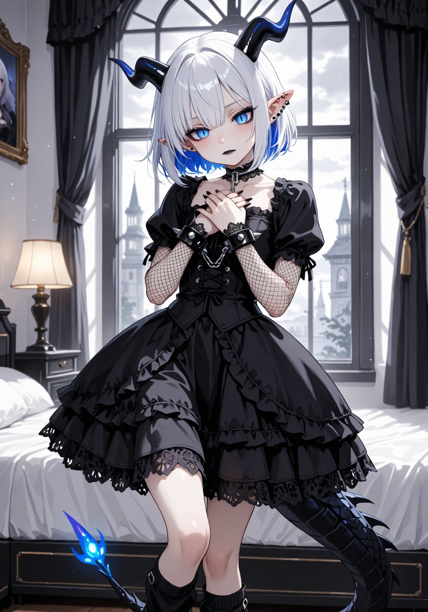 Akari_KI_Art's tweet photo. Little Akari Gothic Version V1 vs. V2! 🖤

 Which one do you like better? By request, I also made Little Akari as a Gothic girl. Feel free to tell me which one you prefer: The first version or the second? Note:

 These are not even the final versions yet! 👇 https://t.co/FRgql5agns