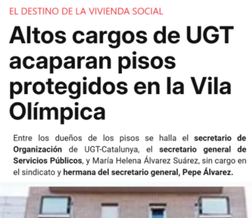 Rafa_Hernando's tweet photo. Viviendas “sociales” al lado del mar en Barcelona que se sortean y casualmente les tocan a varios cargos de la UGT

Entre otros a la hermana de Pepe Álvarez, SG de UGT

El q dice q se va a manifestar contra la oposición 

Otro trujiman https://t.co/nXUfRr4ZaX