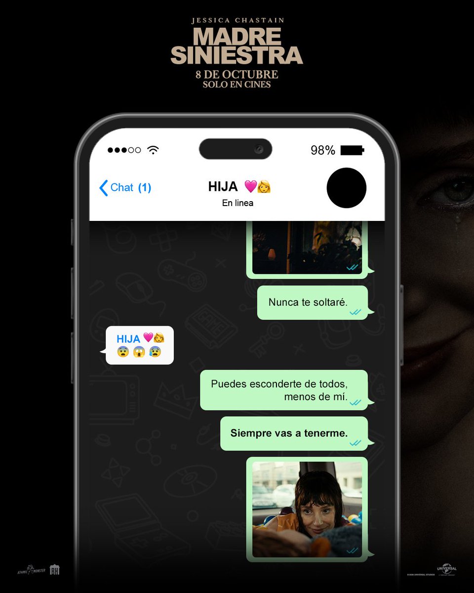 UniversalMX's tweet photo. Una mamá siempre quiere saber dónde estás. Pero… ¿qué pasa cuando nunca puedes escapar de ella? #MadreSiniestra, 8 de octubre, solo en cines. https://t.co/5gGfrqsxTv