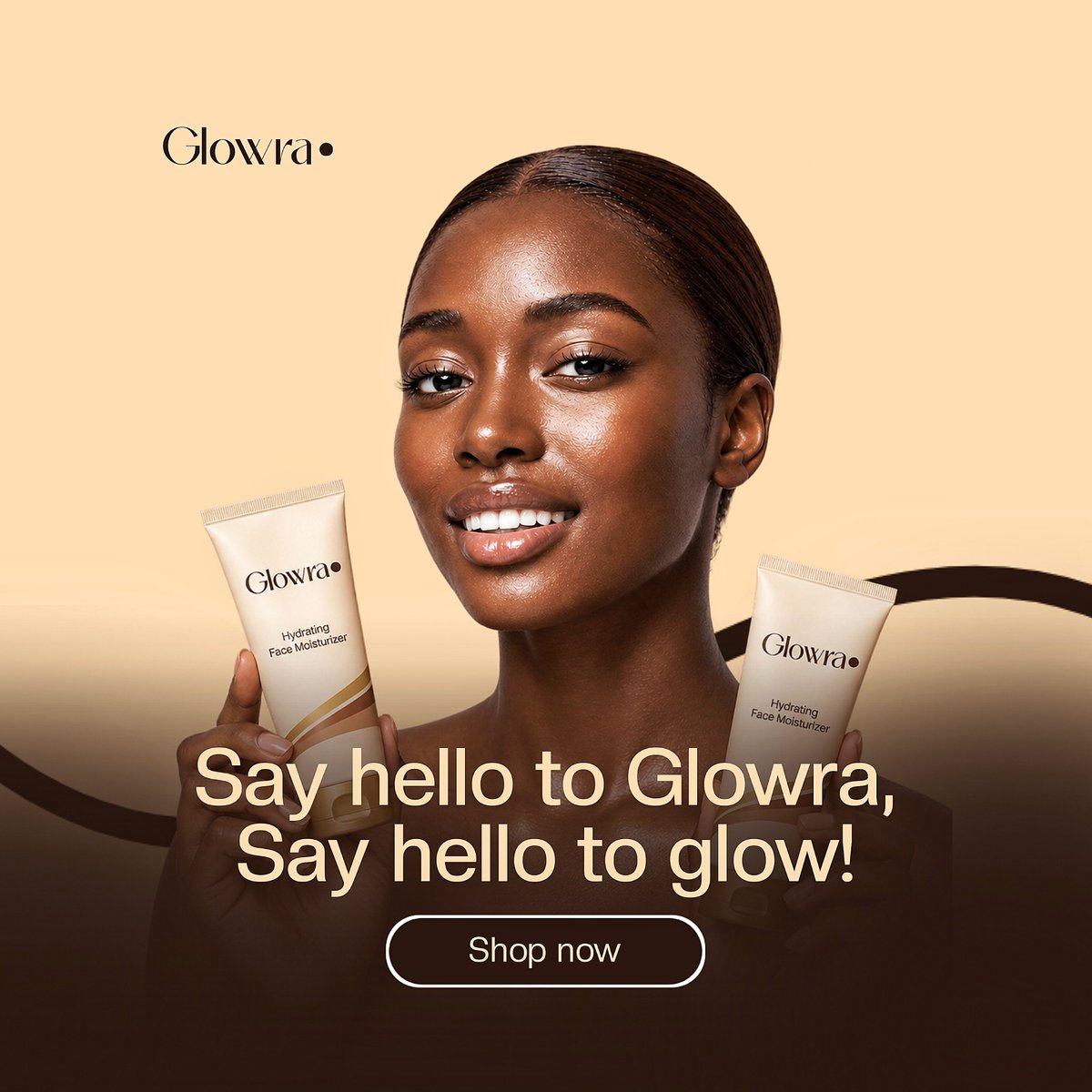 tokiloba's tweet photo. Day 19 of designing everyday 💪 Today's challenge was to design social media flyers for a fictional skincare brand, Glowra.

Glowra is a skincare brand that manufactures skincare products like moisturizers, sun screen, serum, cleanser etc. #graphicdesign #graphicdesigner https://t.co/A3GIKVPwX2