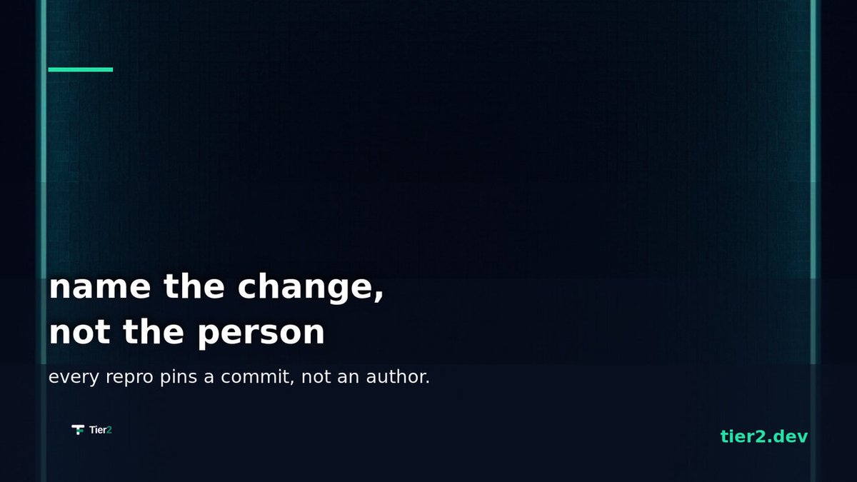 tier2_dev's tweet photo. watched a repro land in a channel once with the commit author tagged by accident. the room went quiet. now the drafts name the change, never the person. 'introduced in 4.2' starts a fix. 'you broke it in march' starts a defense. https://t.co/nLMC25C3Vr