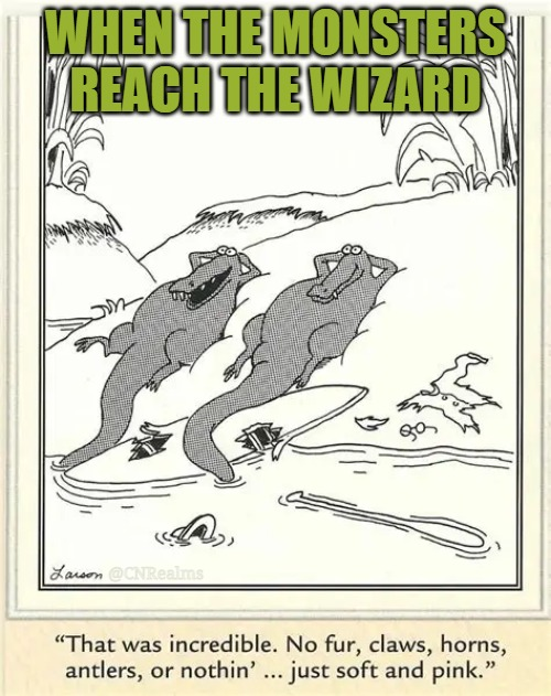 CNRealms's tweet photo. #FarSideFriday: D&D Wizards should ALWAYS have Mage Armor prepared. And Shield... https://t.co/8aAEgnDmDD