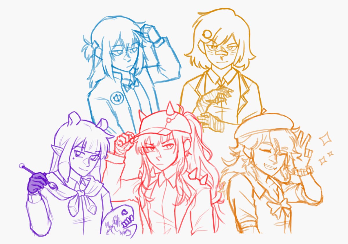 saltypyrotato's tweet photo. of course, there was also a myth version to accompany them #holotrials 

edited this one a little b/c some of the expressions didn't age super well + myth as 5 doesn't fit as cleanly in the grid view. if you saw the original, it might look a little different than you remember! https://t.co/8aGEi0b7lx