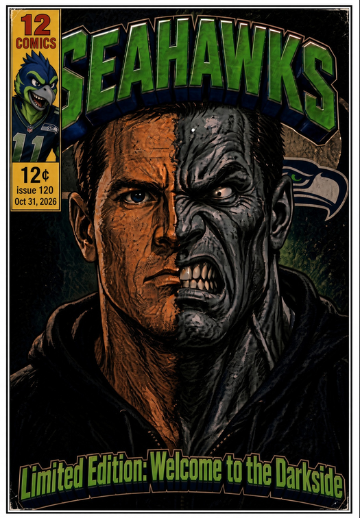 VibFruit's tweet photo. @Seahawks @LumenField Excited for week 4. May it be successful. Inspiration from Classic Hulk and Comic with modern day Seahawks intensity unleashing https://t.co/Y1I4Ws7k5j