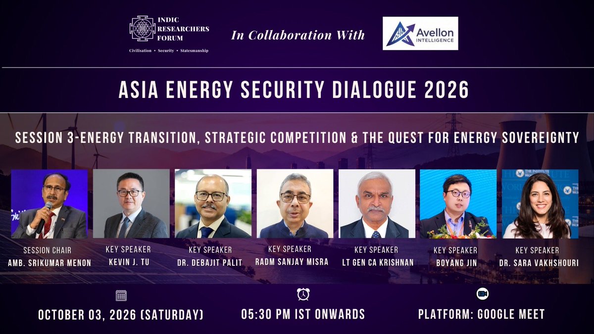 indic_rf's tweet photo. Register: https://t.co/V0MT1plTYU

Certificate for attending all sessions.

#AsiaEnergySecurityDialogue #EnergySecurityAsia #StraitOfHormuz https://t.co/fcJZXAJold