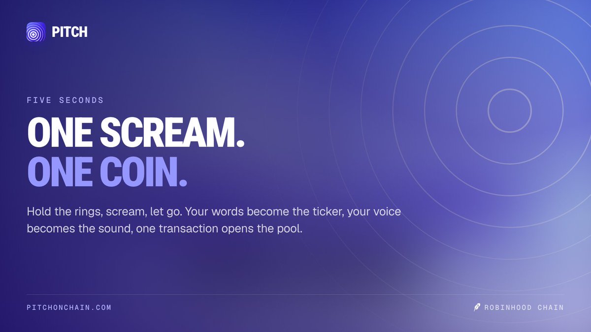 pitchonchain's tweet photo. 5 seconds.
your words become the ticker.
your voice becomes the sound.
one transaction, locked eth pool.

https://t.co/xn5tNKHRcB https://t.co/ittWHUX0Cf