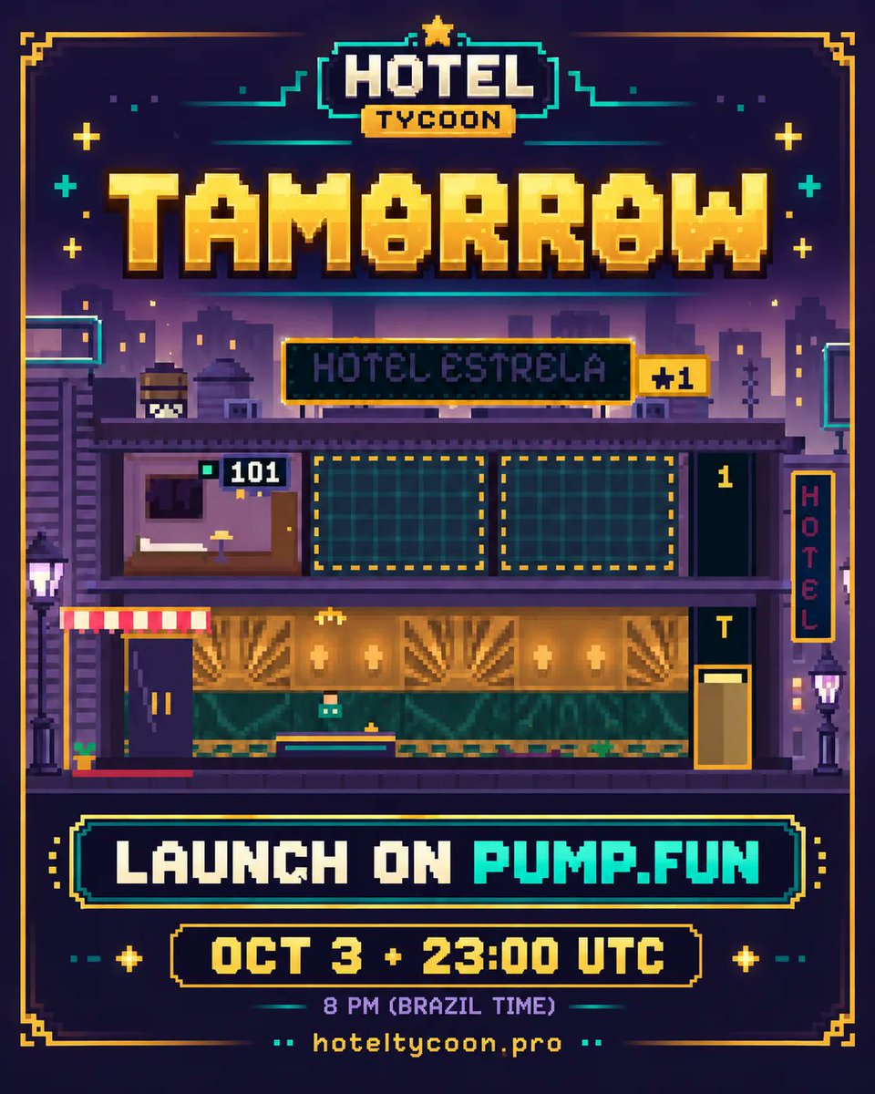 hoteltycoonx's tweet photo. Tomorrow is the day! 🏨 Hotel Tycoon launches on https://t.co/AZ8erH49cM on October 3 at 23:00 UTC. Explore the game: https://t.co/MyIL8xhadF https://t.co/9Ok2vRbMdu