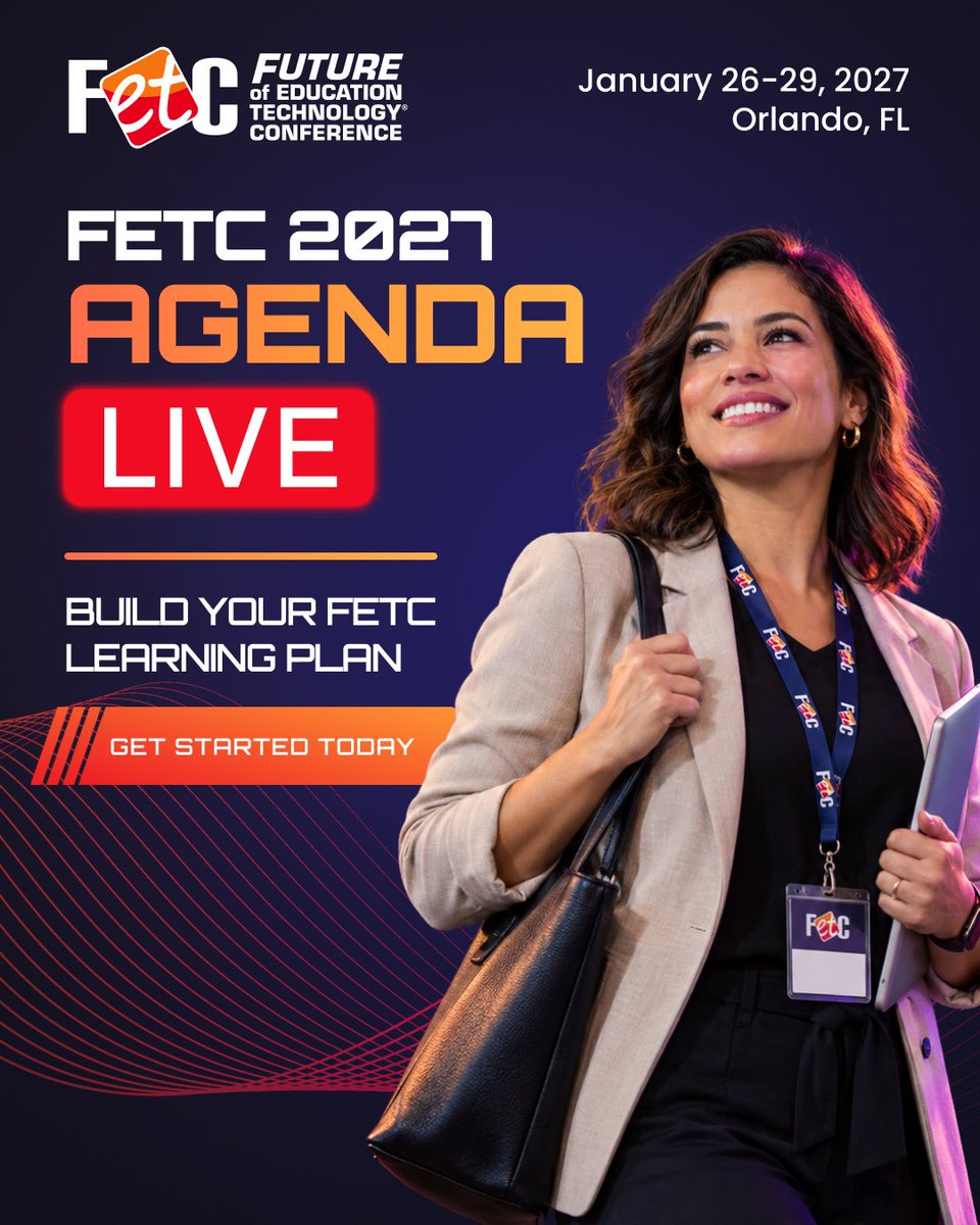 fetc's tweet photo. The #FETC2027 Agenda is LIVE! 👾
Build your learning plan with keynotes, sessions, workshops, Intensives, roundtables + more.
🔗 https://t.co/85zsiVLpUr
💡 Power Player tip: Filter by track to find content for your role.
📅 Jan. 26–29 | Orlando

#EdTech #K12Education https://t.co/MLkgcCXCgM