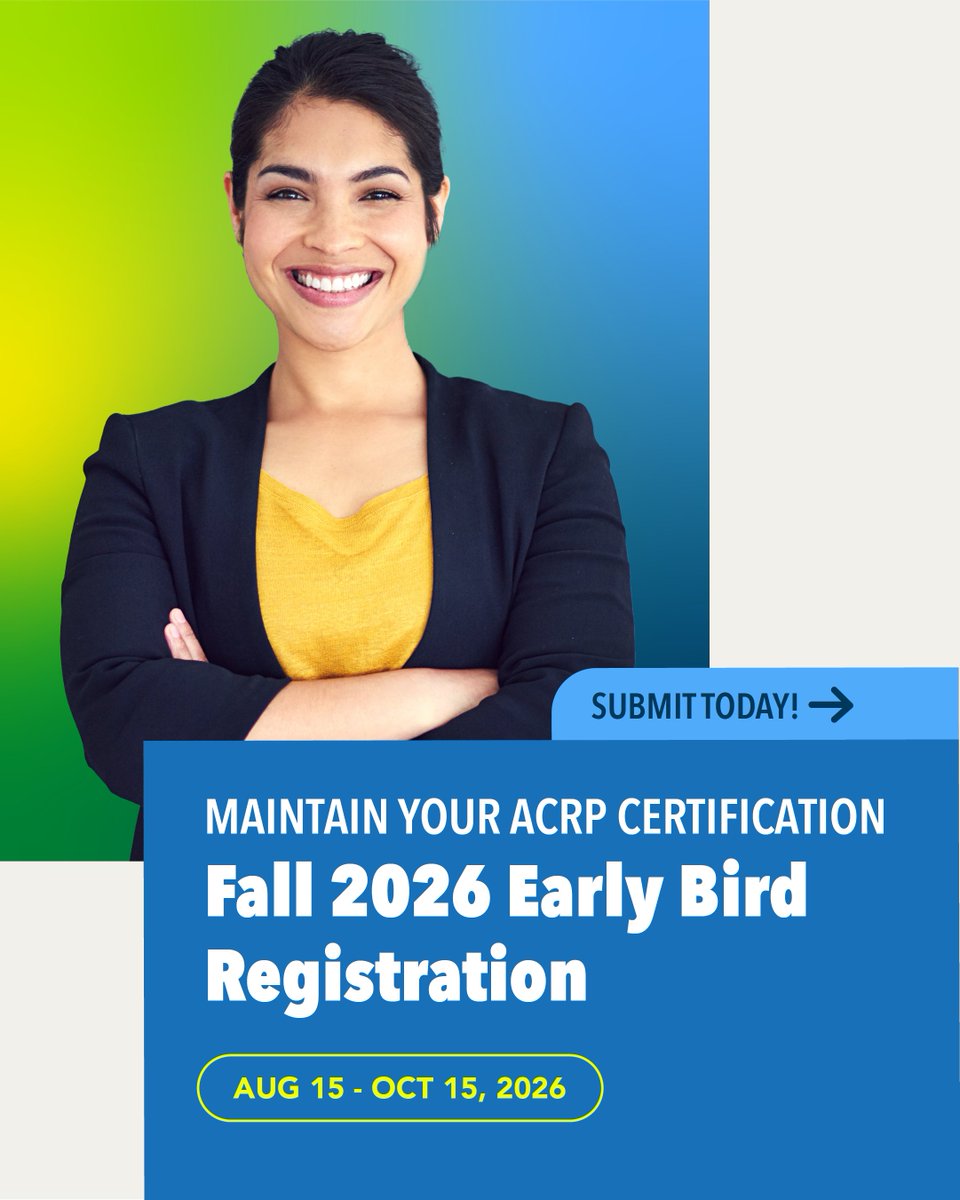 ACRPDC's tweet photo. Is your certification up for renewal on Nov 30?

Start reporting the 24 points of CE/CI needed and submit your recertification application. If you already have your points, recertify by October 15 to take advantage of early bird pricing!

Recertify: https://t.co/aENp2jawVP https://t.co/qQJIaUc1c5