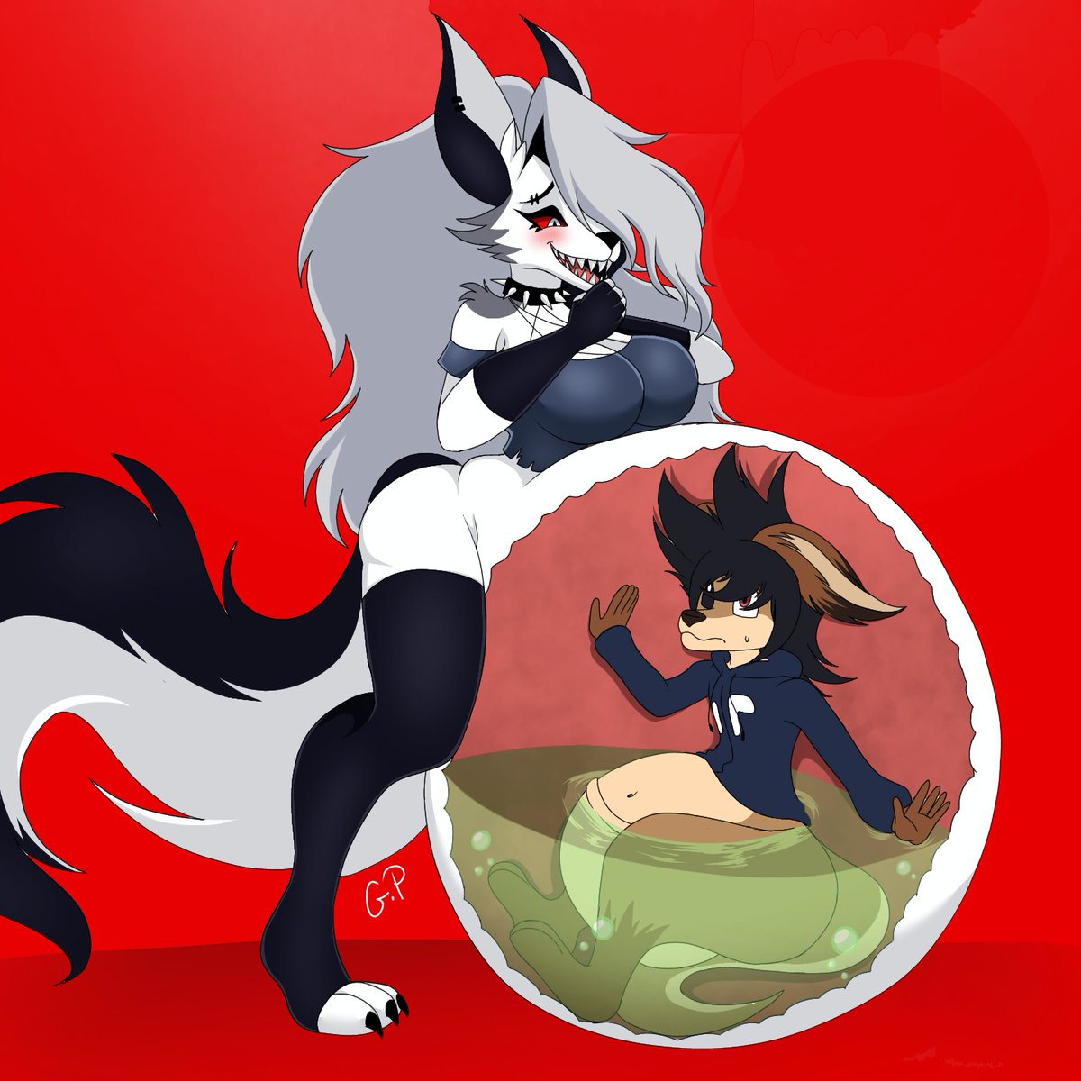 VoreCollie's tweet photo. "I never really liked different eyes :v"  That's what Loona would say.

(This was originally done a long time ago xd) 

#loona #vore #oral_vore #digestion https://t.co/wo3gCwLwCb