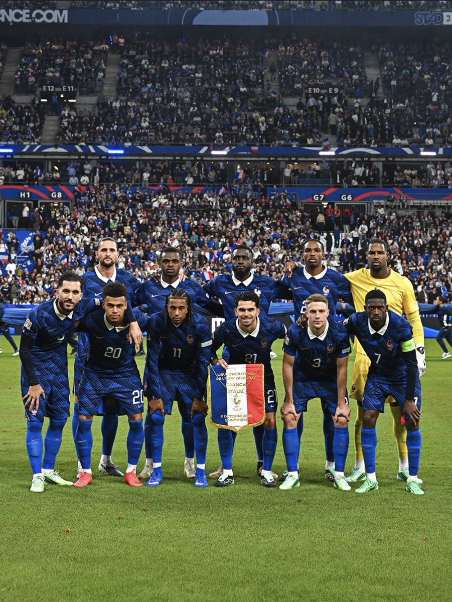 _TopFoot's tweet photo. Les notes de CibleFoot 🎯: 
•Maignan : 6 
•Kalulu : 4
•Jacquet : 7
•Upamecano : 6
•Truffert : 4
•Rabiot : 2,5
•Da Cunha : 5 
•Cherki : 5 
•Olise : 7
•Dembele : 2 
•Doué : 5

#fff #FRAITA #ITAFRA https://t.co/RPt7AgBMEX