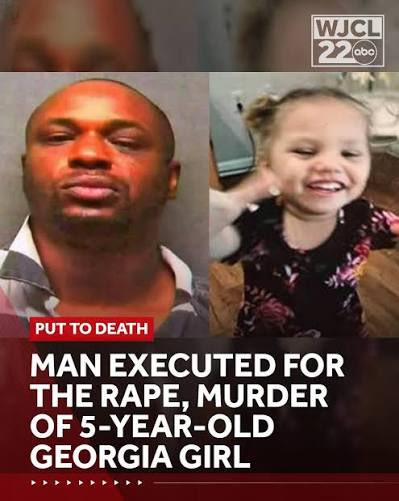 GOP_is_Gutless's tweet photo. 🚨 JUSTICE: Jeremy Williams, convicted of kidnapping, raping, and murdering 5-year-old Kamarie Holland, has been executed.

In December 2021 he paid her mother $2,500 for access to that little girl. He took her to an abandoned house in Phenix City, assaulted her, filmed it, strangled her, and left her body under a tarp.

A jury convicted him of four counts of capital murder — of a child under 14, during kidnapping, during rape, and during sodomy.

His last words: “I want to thank God for forgiving me for my sins so I can meet him in peace. Goodnight.”

DA Rick Chancey: “That baby didn’t die in peace.”

Gov. Kay Ivey: “The unspeakable nature of this crime is exactly why we have the death penalty.”

Williams waived his appeals. AG Steve Marshall said he also confessed to killing his infant daughter in Alaska and raping other small children.

2021 murder. 2024 death sentence. 2026 execution. No 20-year delay.

One monster gone. One little angel finally at rest.

This is why the death penalty exists.
#DeathPenalty #KamarieHolland #JusticeForKamarie #Alabama #ChildKiller #LawAndOrder #RIPKamarie