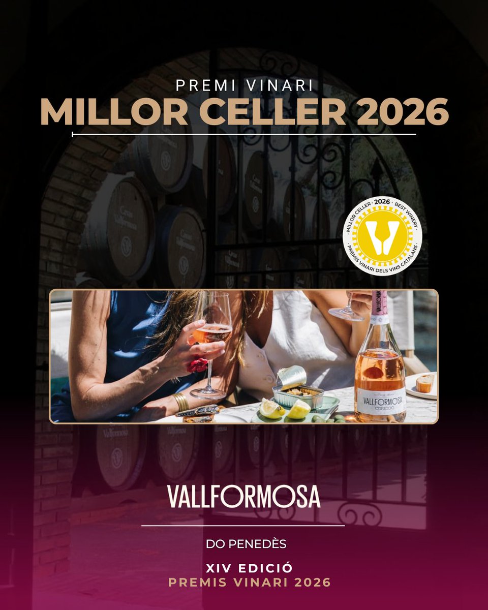 PremisVinari's tweet photo. 🔝 Ens centrem ara en el Premi Vinari al Millor Celler Català del 2026, que és per a:

🔶 @Vallformosa

👉🏽 Lliura el premi Joan Gené, Director General de l’@incavicat.

#Vinari26 https://t.co/Hn4YBmuZn6