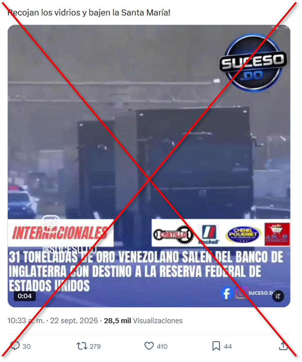 AfpFactual's tweet photo. ❌ Es falso que este video sea del envío de oro venezolano desde el Banco de Inglaterra a Nueva York en septiembre de 2026. 

🔍 La secuencia fue filmada en Países Bajos en febrero. Tampoco hay ningún anuncio oficial que confirme la devolución del oro.

➡️ https://t.co/Y5uOFTiaja https://t.co/F86dlQiJyQ