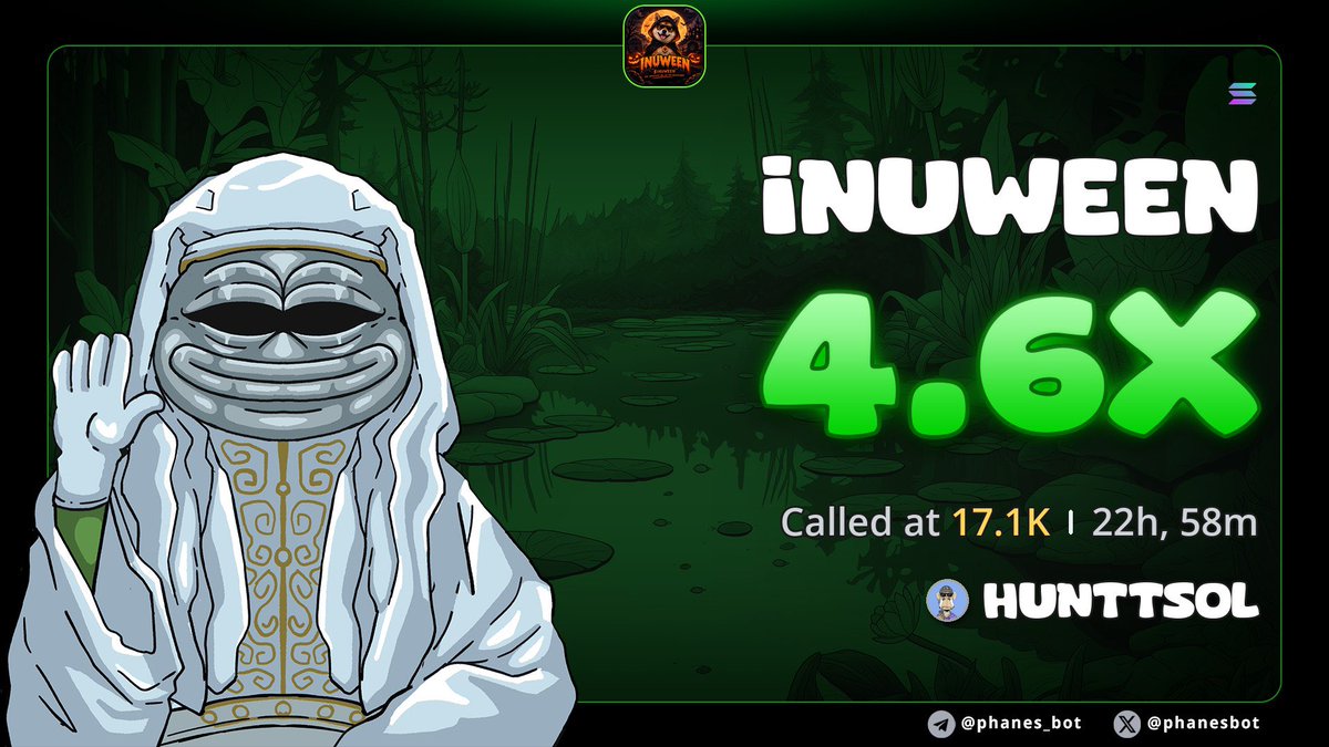 HuntSol11's tweet photo. Over 4x profit on $INUWEEN

CA> 8TmhqkJoT7bS3ssyEFUSTEz84gTYvbYQ82rHziZmpump https://t.co/wc7X607lxV