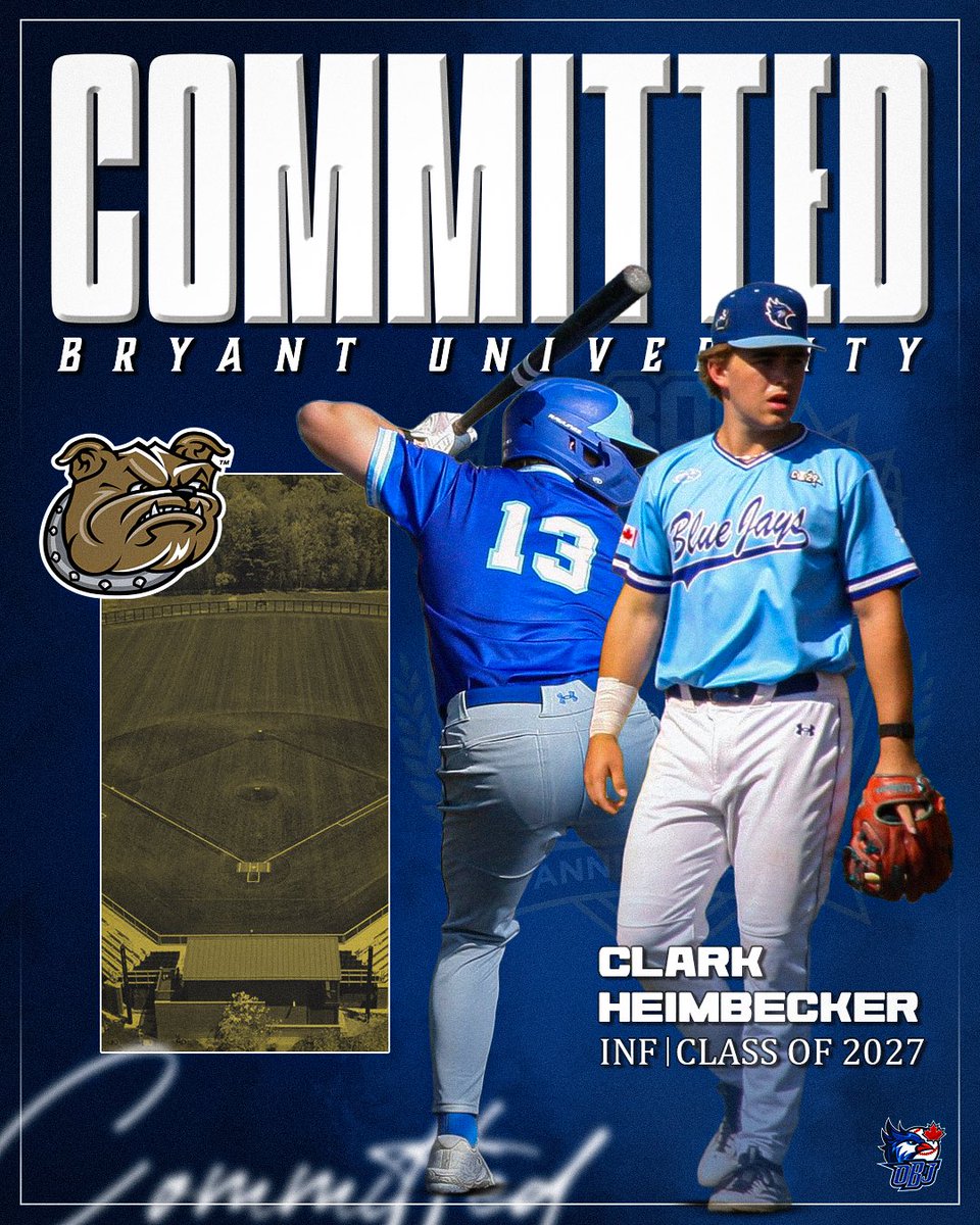 OntarioBlueJays's tweet photo. Congratulations to Ontario Blue Jays INF Clark Heimbecker on his commitment to Bryant University! 💪 

#OBJFam https://t.co/ptiv3J5kEI