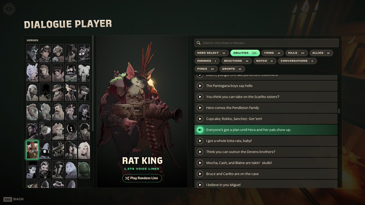 heavyfortress's tweet photo. HE'S GOT A BUNCH OF VOICELINES WHERE HE NAMES A BUNCH OF RATS I LOVE THIS GUY https://t.co/uBWjBCiusA