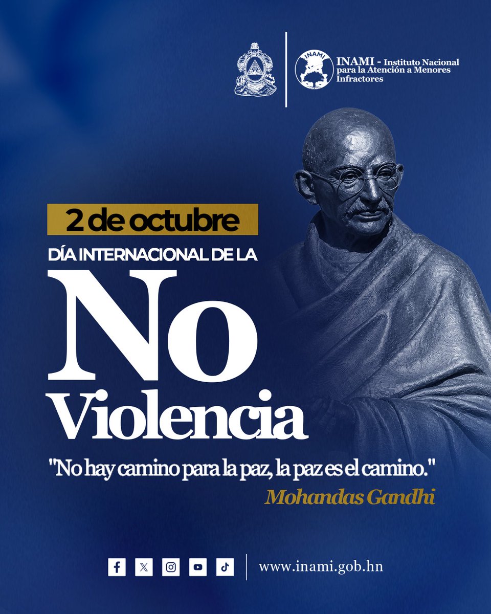 InamiGob's tweet photo. La paz se construye con diálogo y oportunidades. 🕊️ En el Día Internacional de la No Violencia, en el #INAMI reafirmamos nuestro compromiso de trabajar día a día por una cultura de paz y un futuro mejor para la juventud. 💙

 #NoViolencia 
#ReintegraciónSocial https://t.co/V3KuGjNobp