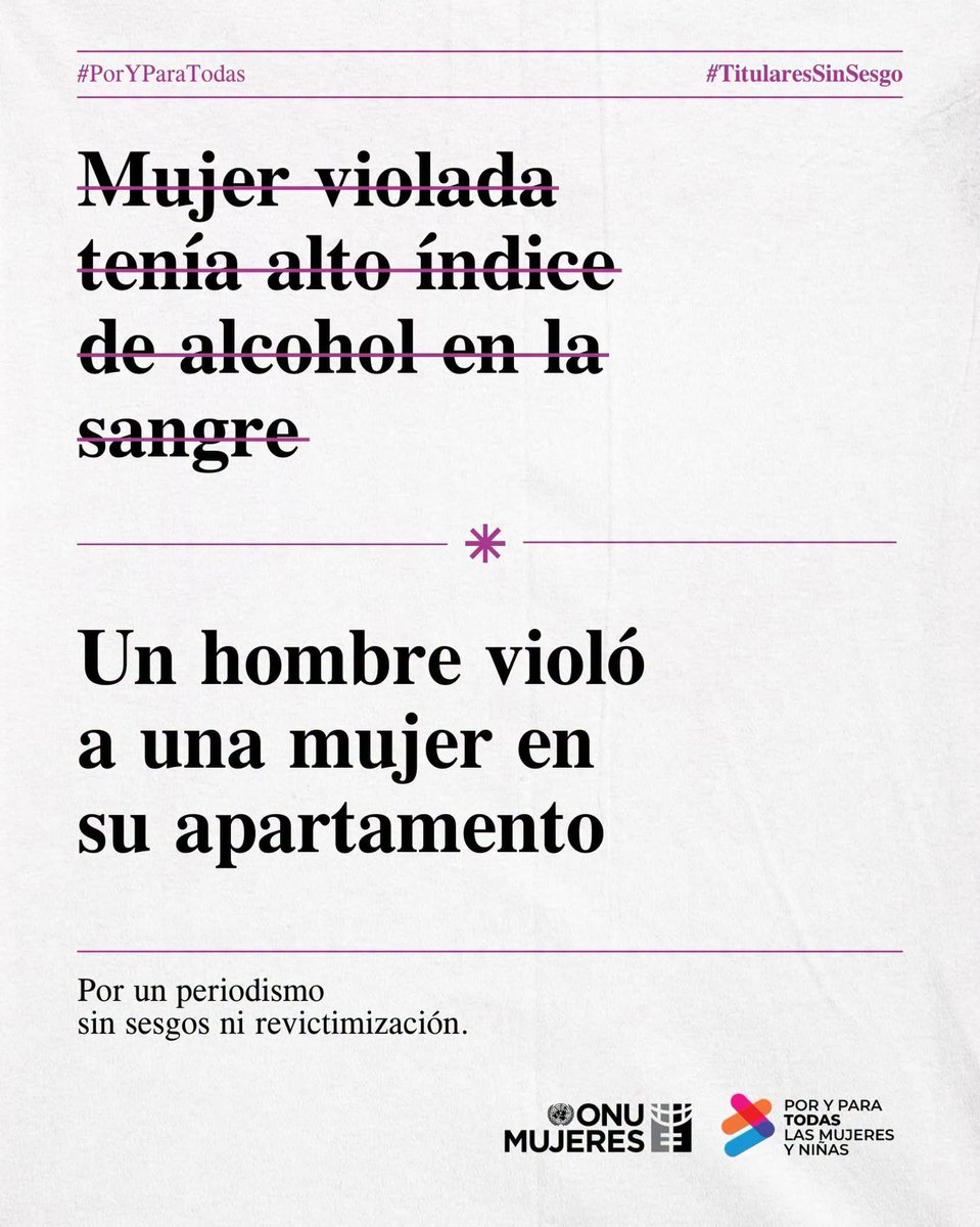 ItzaCherbonneau's tweet photo. Los medios tienen un rol que cumplir en la construcción de una sociedad que no discrimine ni sea violenta con las mujeres.

@ONUMujeres https://t.co/y8Ync9exvb