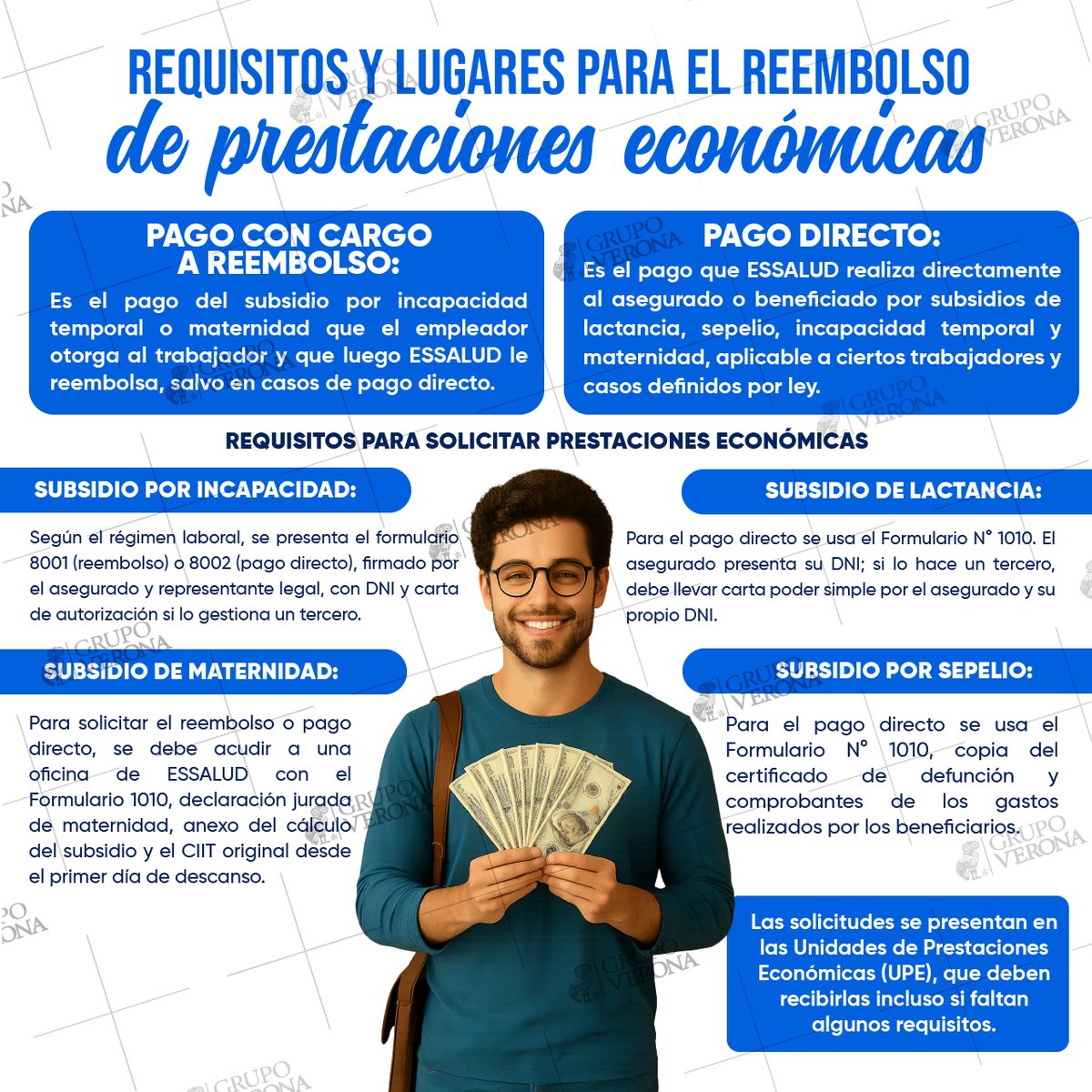 GrupoVerona's tweet photo. 💡Si te #corresponde un #subsidio por #incapacidad, #maternidad o #sepelio #ESSALUD te #permite #recibirlo por #reembolso o #pago #directo, según tu #caso #GrupoVerona #Tributario #JoseVerona #SUNAT #Empresas #Plusvalia #SUNARP #Emprendimiento #GinoVerona #SUNAFIL #Perú #Laboral https://t.co/mcY3pJ71dS