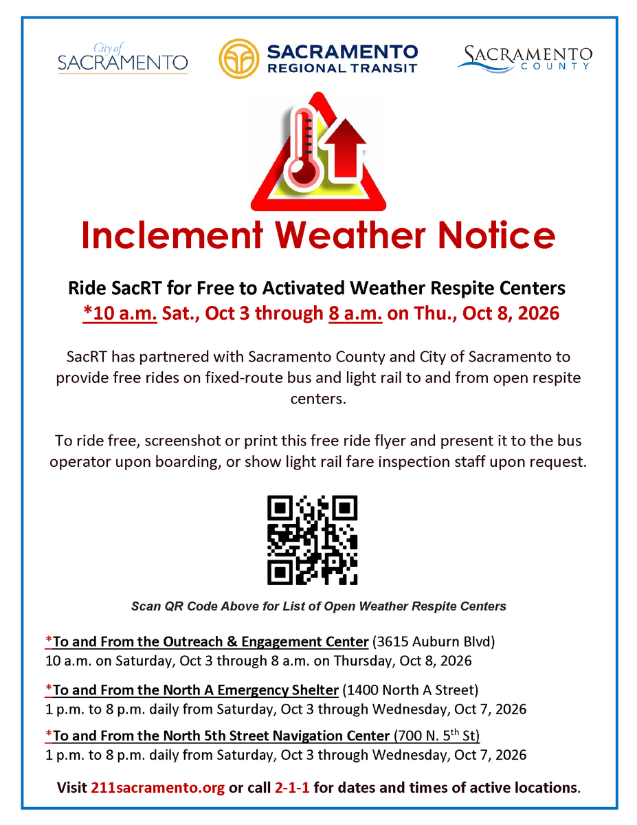 TheCityofSac's tweet photo. With the @NWSSacramento issuing a heat advisory, the City will activate the Outreach and Engagement Center and the North 5th Street Navigation Center as cooling centers.

Learn more: https://t.co/2zVesdTiOR https://t.co/w6WQSiCC0h