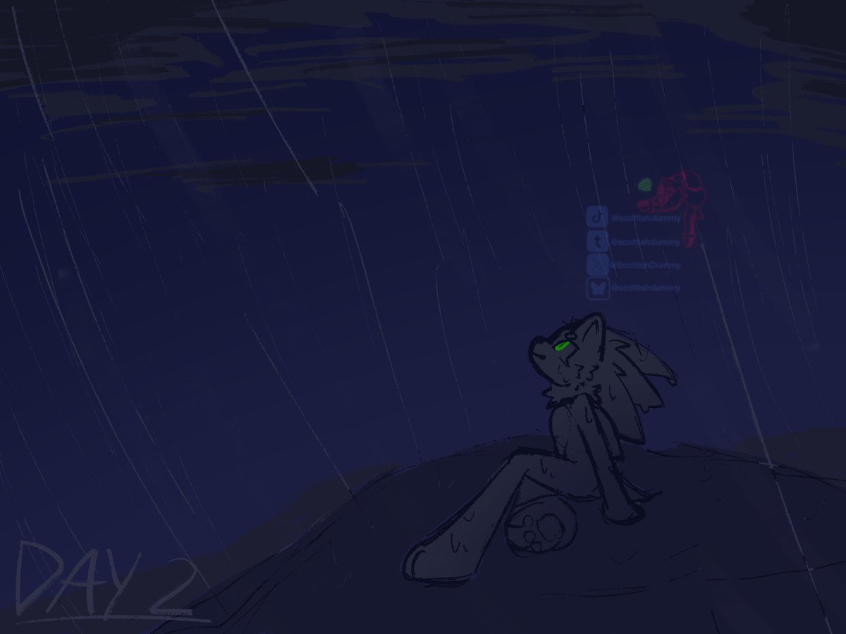 ScottishDummy's tweet photo. Day 2 - Rain!

end is a more disturbing version, dont swipe if you dont want to see.

i got lazy on this one💔

#SonicTheHedgehog #Sonictober2026 https://t.co/6SYCB4oHsi