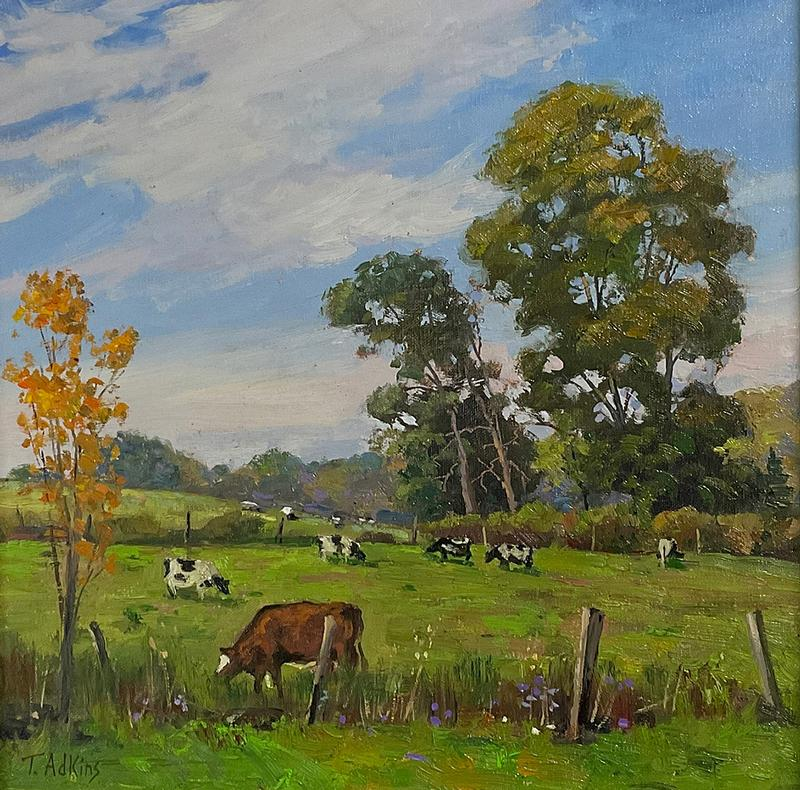 JanetHollister8's tweet photo. Painting, oil on linen:  Grazing, by Thomas Adkins
Song:  Hugh Masekela - Grazing In The Grass  https://t.co/zcsH4V3Zxz https://t.co/qGxeip4WnM