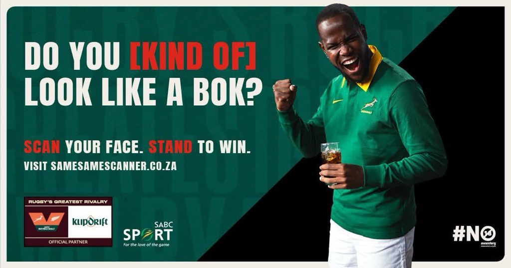 SABC_Sport's tweet photo. Sponsored content | 

Think you could pass as a Bok? :rugby_ball: There’s only one way to find out. Head to https://t.co/irjpy1gwmg and DM your result to @klipdriftbrandy for a chance to win match

#Klipdrift https://t.co/6rBZ95tZTf